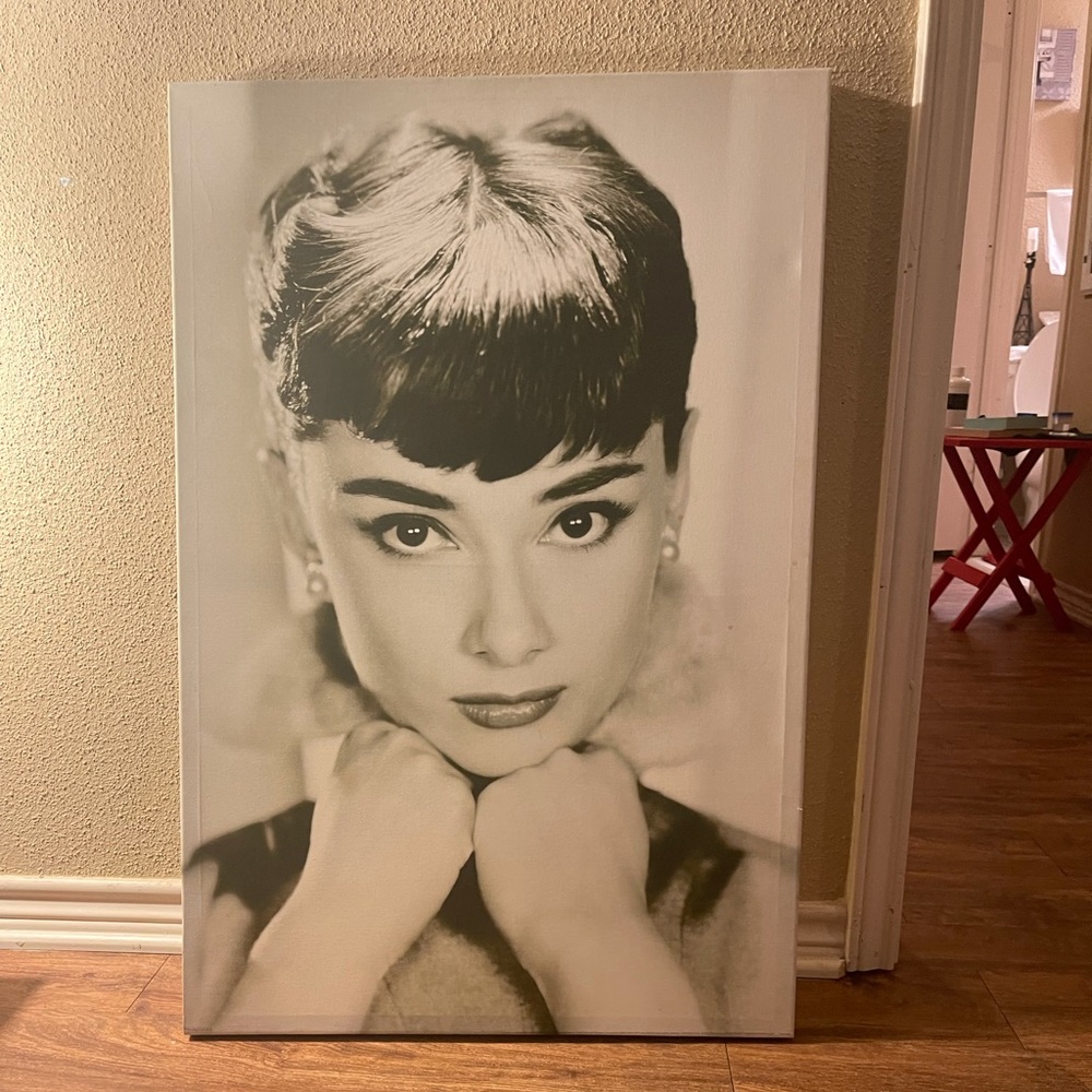 Beautiful picture of Audrey Hepburn on a canvas